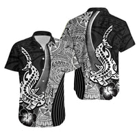 Hawaiian Shark Polynesian Matching Hawaiian Shirt And Dress Vibe Black Style LT6 - Wonder Print Shop