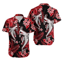 Hawaii Summer Colorful Shark Matching Hawaiian Shirt And Dress Red LT6 - Wonder Print Shop