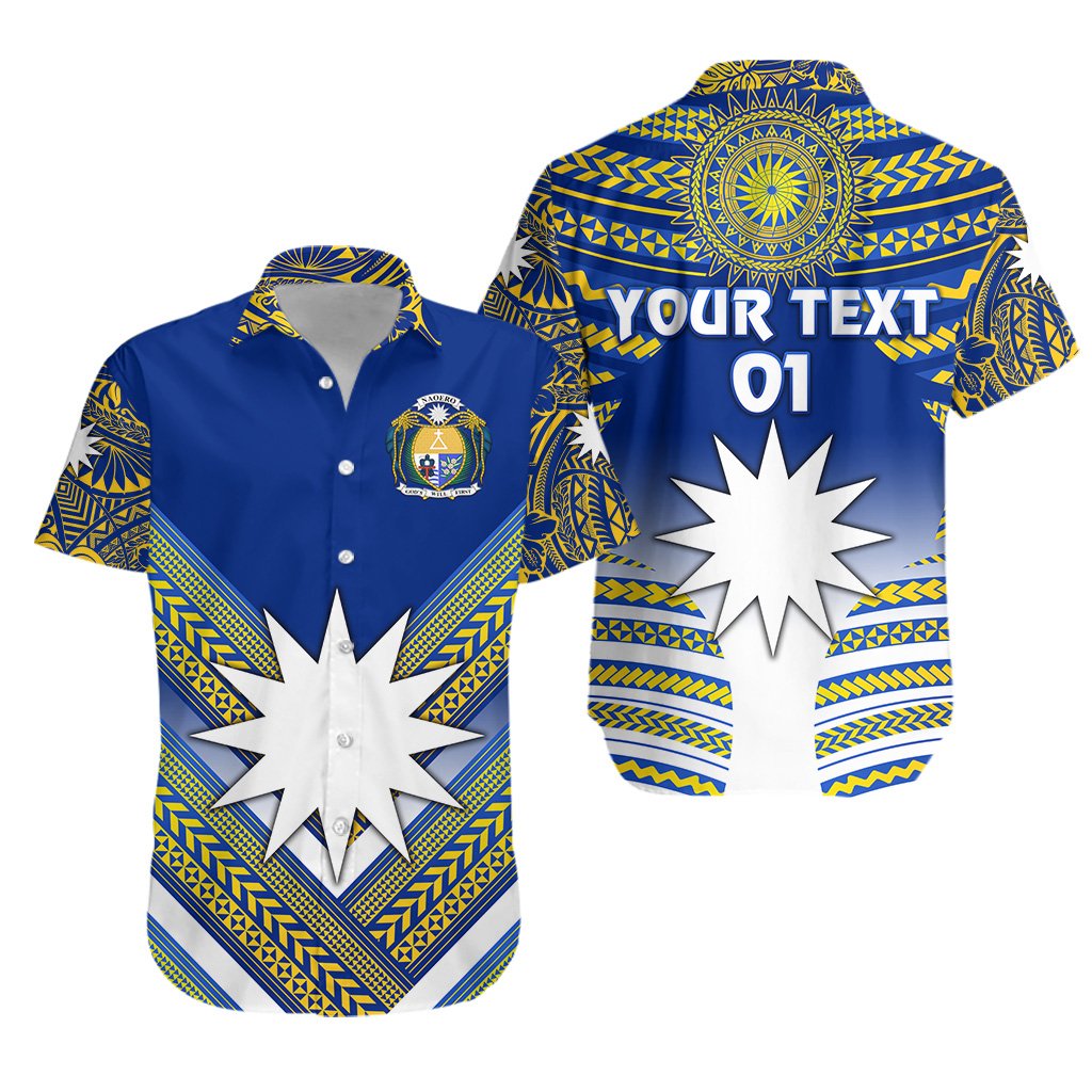 custom-personalised-nauru-polynesian-flag-hawaiian-shirt-creative-style-blue-no1-custom-text-and-number