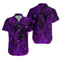 Polynesian Matching Hawaiian Outfits For Couples Hawaii Fish Hook Matching Hawaiian Shirt And Dress Unique Style - Purple LT8 - Wonder Print Shop