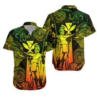 Hawaii King Kamehameha Map Polynesian Matching Hawaiian Outfits For Couples Kanaka Maoli Unique Style - Reggae LT8 - Wonder Print Shop