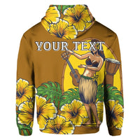 Custom Hawaiian Hula Girl Monstera Hibiscus Polynesian Hoodie - Wonder Print Shop