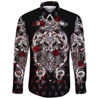 Viking Tyr Tattoo Blood Long Sleeve Button Shirt RLT12 - Wonder Print Shop