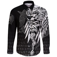(Custom) Viking Long Sleeve Button Shirt Odin Raven And Fenrir On Hand RLT12 - Wonder Print Shop