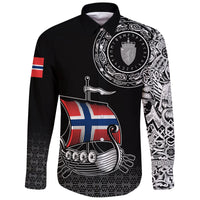 Viking Long Sleeve Button Shirt Norwegian Drakkar RLT12 - Wonder Print Shop