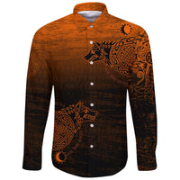 Viking Long Sleeve Button Shirt, Skoll and Hati Orange RLT12 - Wonder Print Shop