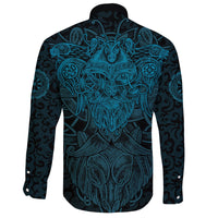 Viking Long Sleeve Button Shirt Odin With Raven RLT12 - Wonder Print Shop