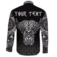 (Custom) Viking Long Sleeve Button Shirt - Odin And Raven Tattoo RLT12 - Wonder Print Shop