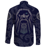 Viking Long Sleeve Button Shirt Odin God Tattoo RLT12 - Wonder Print Shop