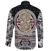 Viking Long Sleeve Button Shirt Fenrir Vikings Tattoo 3D RLT12 - Wonder Print Shop