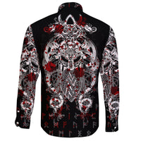 Viking Tyr Tattoo Blood Long Sleeve Button Shirt RLT12 - Wonder Print Shop