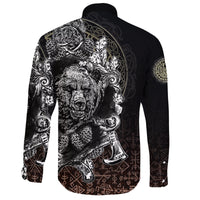 Viking Long Sleeve Button Shirt Bear Claws and Viking Hammer RLT12 - Wonder Print Shop