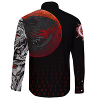 (Custom) Viking Long Sleeve Button Shirt - Viking Raven Blood Moon RLT12 - Wonder Print Shop