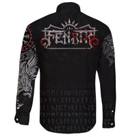 Viking Vikings Blood Long Sleeve Button Shirt Fenrir Blood RLT12 - Wonder Print Shop