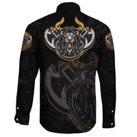 (Custom) Viking Long Sleeve Button Shirt - Viking Lion RLT12 - Wonder Print Shop