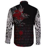 Viking Long Sleeve Button Shirt The Raven Of Odin Rune Blood RLT12 - Wonder Print Shop