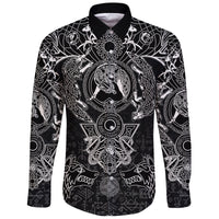 Viking Long Sleeve Button Shirt Fenrir and Skoll and Hati RLT12 - Wonder Print Shop