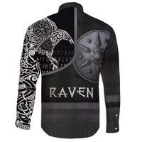 (Custom) Viking Long Sleeve Button Shirt Armor - Raven Tattoo RLT12 - Wonder Print Shop