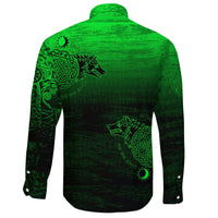 Viking Long Sleeve Button Shirt, Skoll and Hati RLT12 - Wonder Print Shop