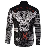 Viking Long Sleeve Button Shirt Odin and Raven Tattoo RLT12 - Wonder Print Shop