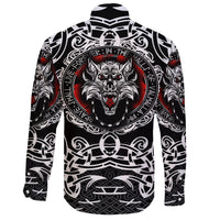 Viking Long Sleeve Button Shirt, Fenrir Wolf RLT12 - Wonder Print Shop