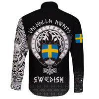 Viking Long Sleeve Button Shirt Swedish Drakkar RLT12 - Wonder Print Shop