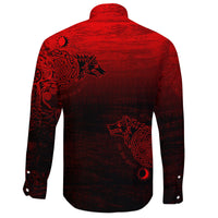 Viking Long Sleeve Button Shirt, Skoll and Hati RLT12 - Wonder Print Shop