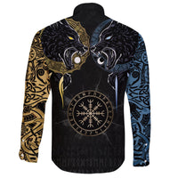 Viking Long Sleeve Button Shirt Hati and Skoll Tattoo RLT12 - Wonder Print Shop