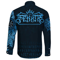 Viking Long Sleeve Button Shirt, Fenrir Wolf RLT12 - Wonder Print Shop