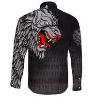 Viking Long Sleeve Button Shirt Killer Wolf Tattoo RLT12 - Wonder Print Shop