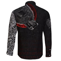 Viking Long Sleeve Button Shirt Wolf and Blood Moon RLT12 - Wonder Print Shop