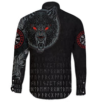 Viking Long Sleeve Button Shirt Fenrir Wolf RLT12 - Wonder Print Shop