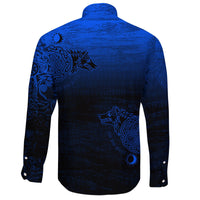Viking Long Sleeve Button Shirt, Skoll and Hati RLT12 - Wonder Print Shop