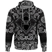Viking Hoodie Head On White with Bandana Paisley Style RLT12 - Wonder Print Shop