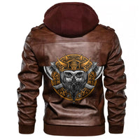 Viking Head Skull Axe Leather Jacket RLT12 - Wonder Print Shop