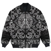 Viking Bomber Jacket Helmet Crossed Sword with Bandana Paisley Style RLT12 - Wonder Print Shop