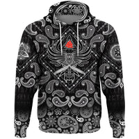 Viking Hoodie Helmet Of The and Two Swords Valknut with Bandana Paisley Style RLT12 - Wonder Print Shop