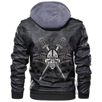 Viking Helmet Crossed Sword Leather Jacket RLT12 - Wonder Print Shop