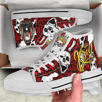Skull Rose King - Death Cannot Divide Us High Top Canvas Shoes - LT2