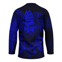 viking-clothing-viking-odin-raven-tattoo-style-blue-version-hockey-jersey
