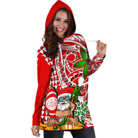 Hawaii Mele Kalikimaka Santa Claus Beach Hoodie Dress LT6 - Wonder Print Shop