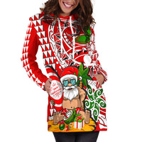 Hawaii Mele Kalikimaka Santa Claus Beach Hoodie Dress LT6 - Wonder Print Shop