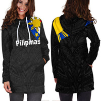 Pilipinas Hoodie Dress Simple Style- Black LT6 - Wonder Print Shop