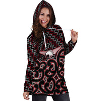 New Zealand Hoodie Dress Maori Graphic Tee patterns Red LT6 - Wonder Print Shop