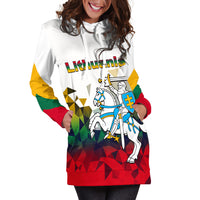 Lithuania Hoodie Dress Polygonal Template Style LT6 - Wonder Print Shop