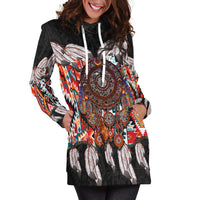 Native American Hoodie Dress Native Patterns Dreamcatcher LT6 - Wonder Print Shop