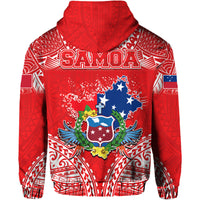 Toa Samoa Polynesian Rugby Hoodie Samoan Flag Red Color - Wonder Print Shop