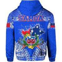 Toa Samoa Polynesian Rugby Hoodie Samoan Flag Blue Color - Wonder Print Shop