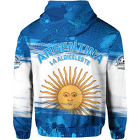 Argentina Sol de Mayo La Albiceleste Flag Style Hoodie Blue - Wonder Print Shop