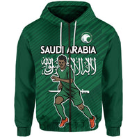 Custom Saudi Arabia Football with Flag Background Hoodie - Wonder Print Shop